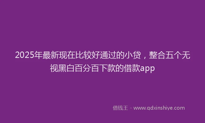 2025年最新现在比较好通过的小贷，整合五个无视黑白百分百下款的借款app