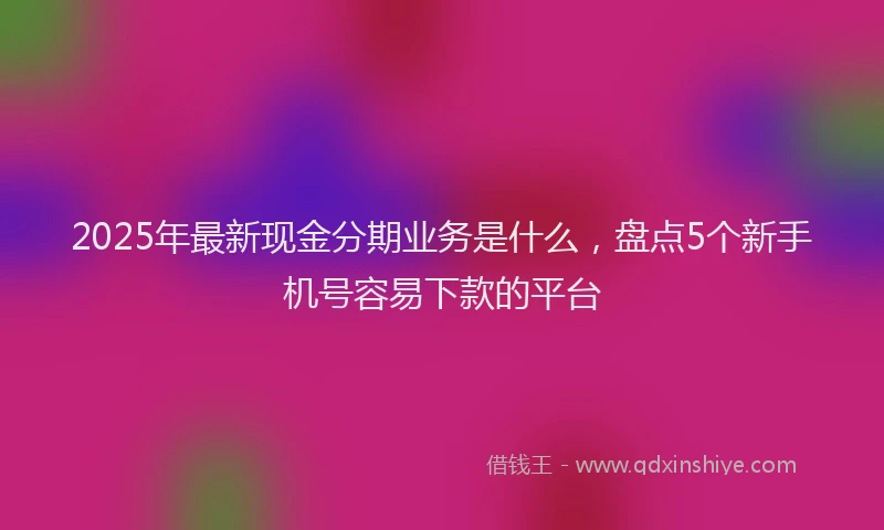2025年最新现金分期业务是什么，盘点5个新手机号容易下款的平台