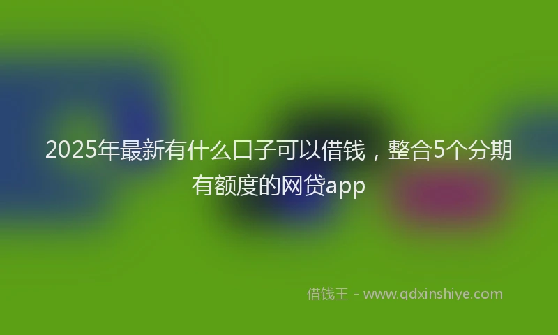 2025年最新有什么口子可以借钱，整合5个分期有额度的网贷app