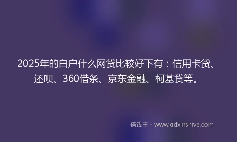 2025年的白户什么网贷比较好下有：信用卡贷、还呗、360借条、京东金融、柯基贷等。