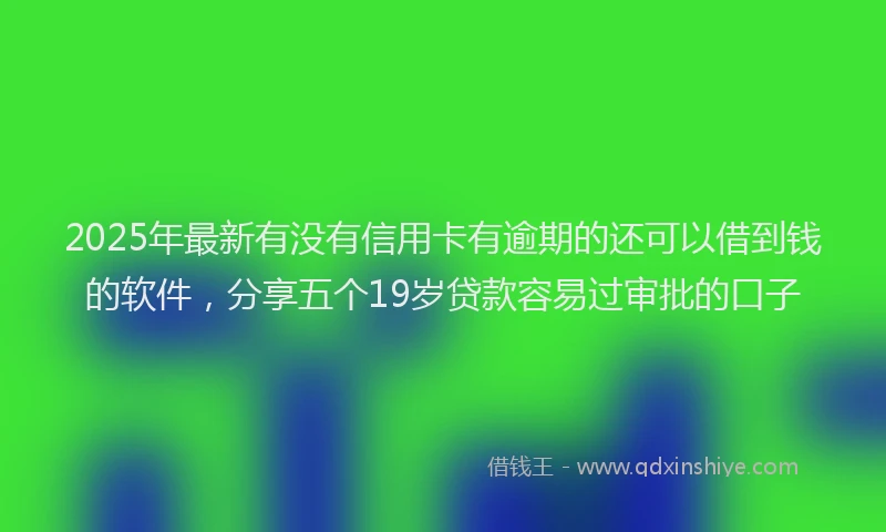 2025年最新有没有信用卡有逾期的还可以借到钱的软件，分享五个19岁贷款容易过审批的口子