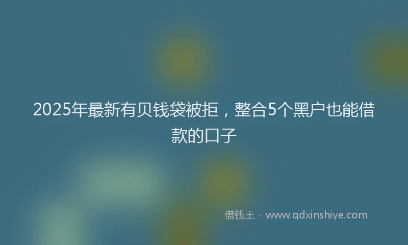 2025年最新有贝钱袋被拒，整合5个黑户也能借款的口子