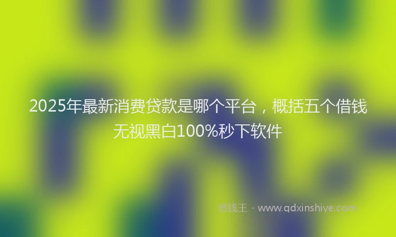 2025年最新消费贷款是哪个平台，概括五个借钱无视黑白100%秒下软件