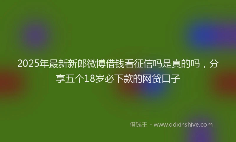 2025年最新新郎微博借钱看征信吗是真的吗,分享五个18岁必下款的网贷口子