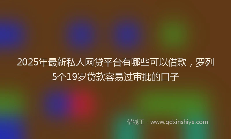 2025年最新私人网贷平台有哪些可以借款，罗列5个19岁贷款容易过审批的口子