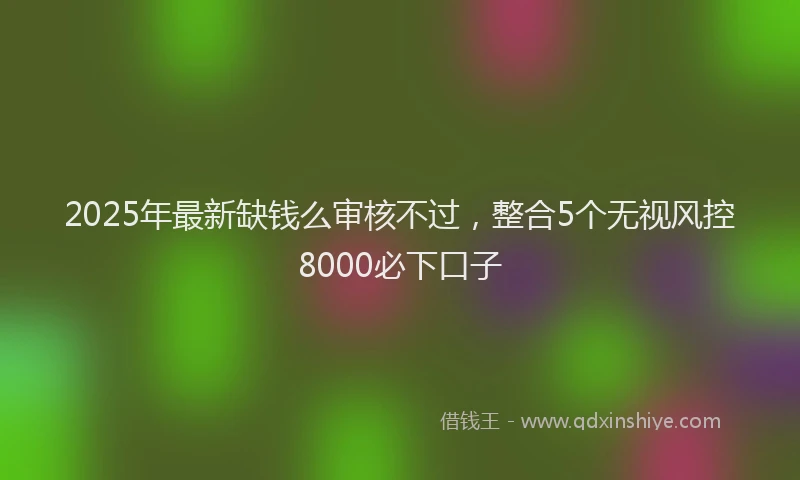2025年最新缺钱么审核不过，整合5个无视风控8000必下口子