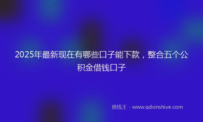 2025年最新现在有哪些口子能下款，整合五个公积金借钱口子