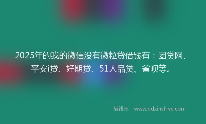 2025年的我的微信没有微粒贷借钱有：团贷网、平安i贷、好期贷、51人品贷、省呗等。