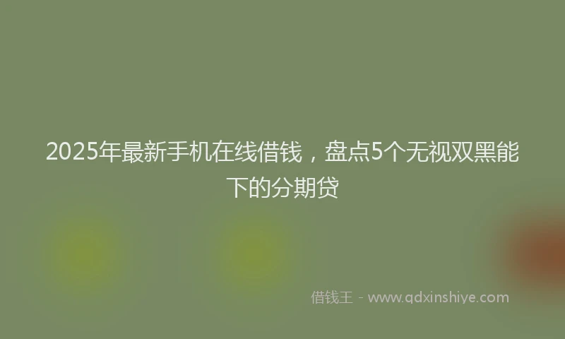 2025年最新手机在线借钱，盘点5个无视双黑能下的分期贷