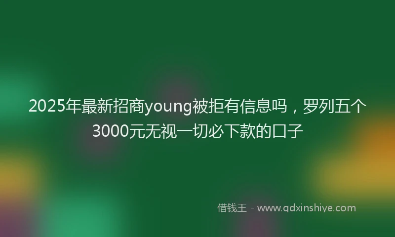 2025年最新招商young被拒有信息吗，罗列五个3000元无视一切必下款的口子