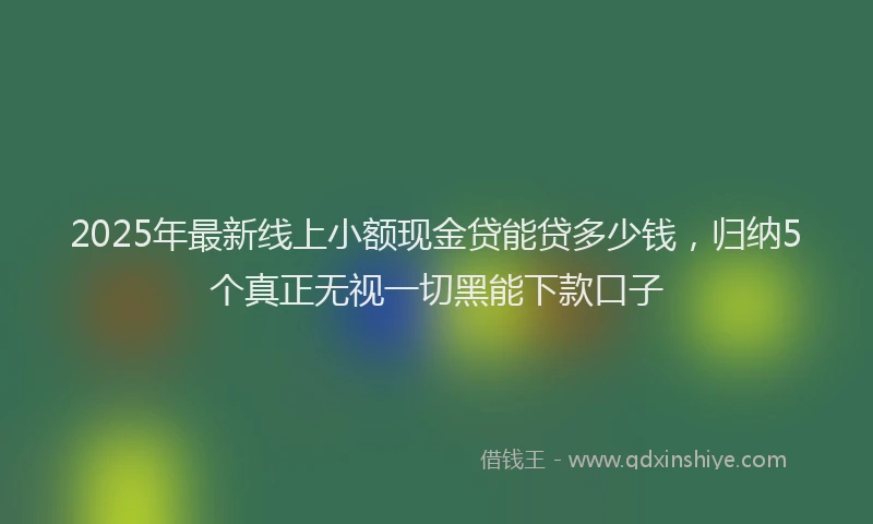 2025年最新线上小额现金贷能贷多少钱，归纳5个真正无视一切黑能下款口子