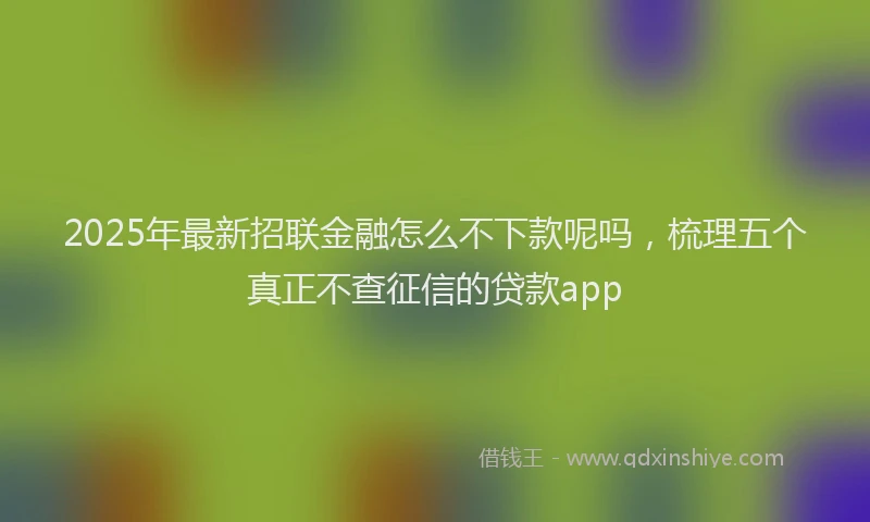 2025年最新招联金融怎么不下款呢吗，梳理五个真正不查征信的贷款app