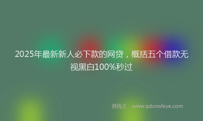 2025年最新新人必下款的网贷，概括五个借款无视黑白100%秒过