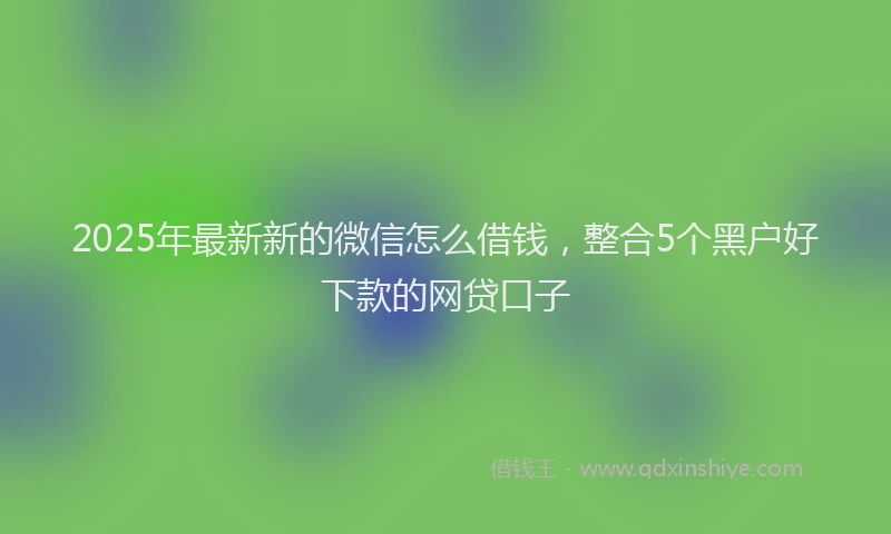 2025年最新新的微信怎么借钱，整合5个黑户好下款的网贷口子