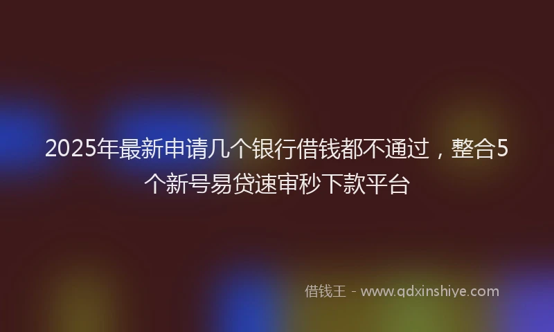 2025年最新申请几个银行借钱都不通过，整合5个新号易贷速审秒下款平台