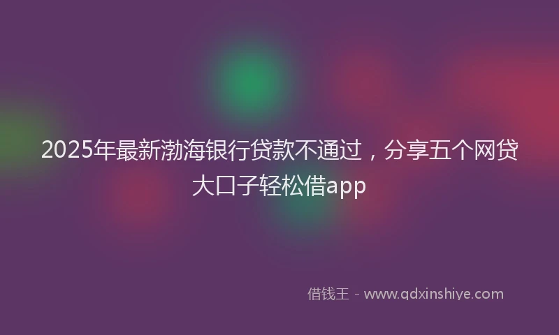 2025年最新渤海银行贷款不通过，分享五个网贷大口子轻松借app
