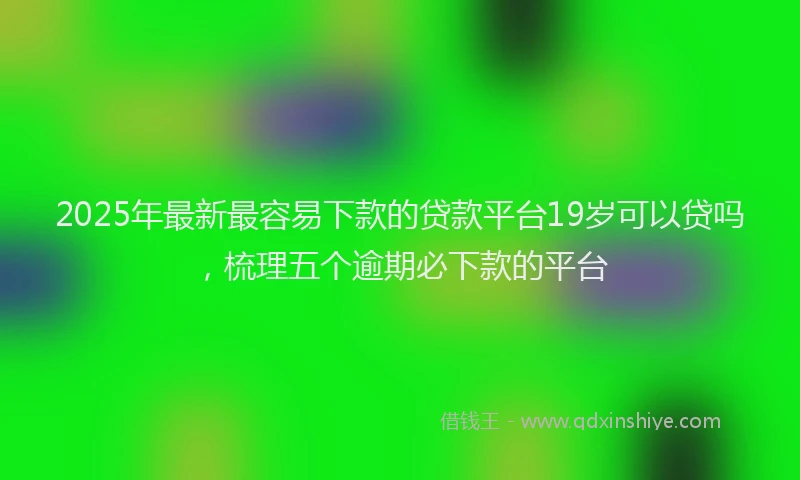 2025年最新最容易下款的贷款平台19岁可以贷吗，梳理五个逾期必下款的平台