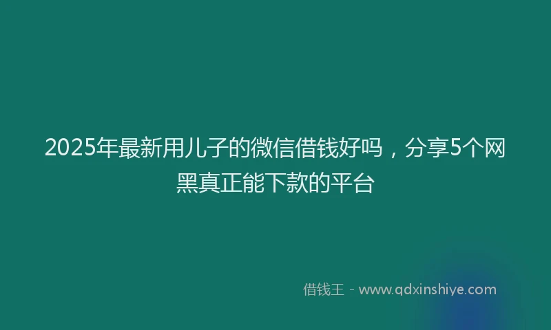 2025年最新用儿子的微信借钱好吗，分享5个网黑真正能下款的平台