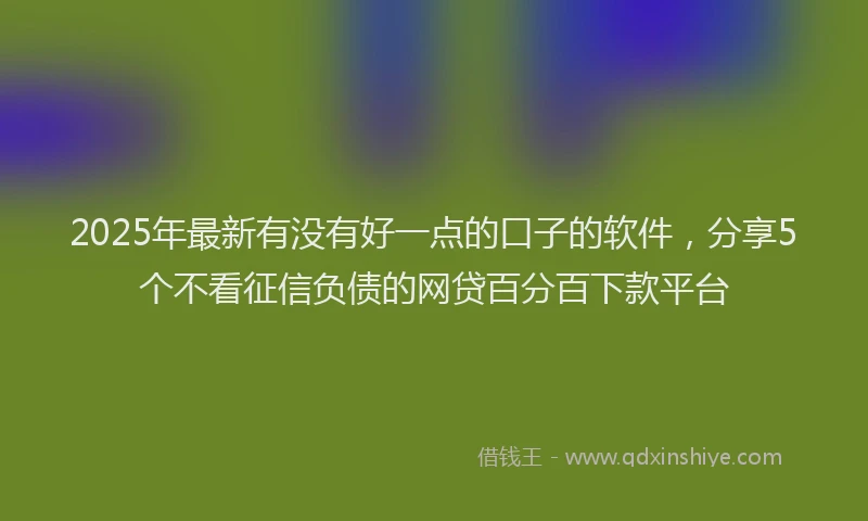 2025年最新有没有好一点的口子的软件，分享5个不看征信负债的网贷百分百下款平台