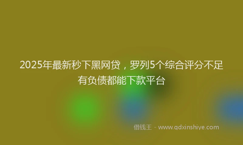 2025年最新秒下黑网贷，罗列5个综合评分不足有负债都能下款平台