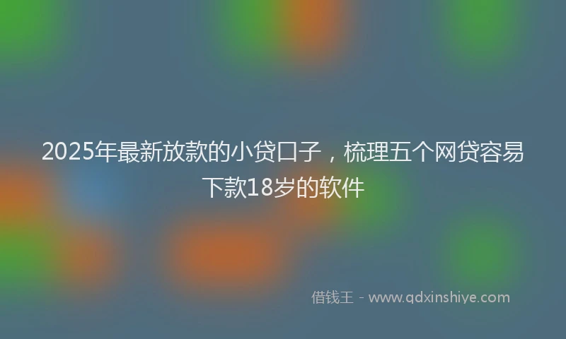 2025年最新放款的小贷口子，梳理五个网贷容易下款18岁的软件