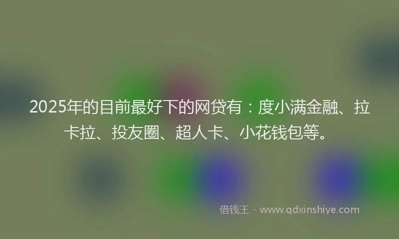 2025年的目前最好下的网贷有：度小满金融、拉卡拉、投友圈、超人卡、小花钱包等。