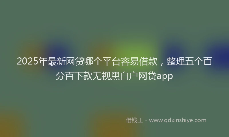 2025年最新网贷哪个平台容易借款，整理五个百分百下款无视黑白户网贷app