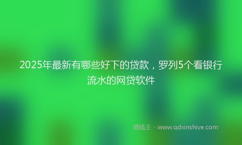 2025年最新有哪些好下的贷款，罗列5个看银行流水的网贷软件