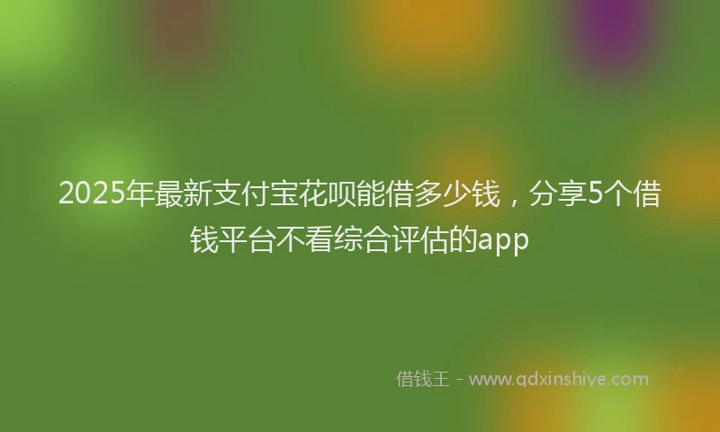 2025年最新支付宝花呗能借多少钱，分享5个借钱平台不看综合评估的app