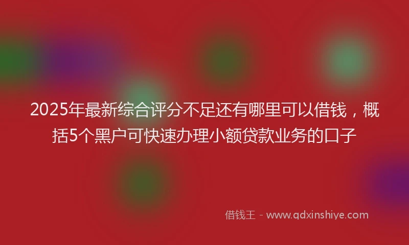 2025年最新综合评分不足还有哪里可以借钱，概括5个黑户可快速办理小额贷款业务的口子