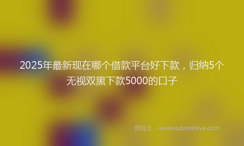 2025年最新现在哪个借款平台好下款，归纳5个无视双黑下款5000的口子