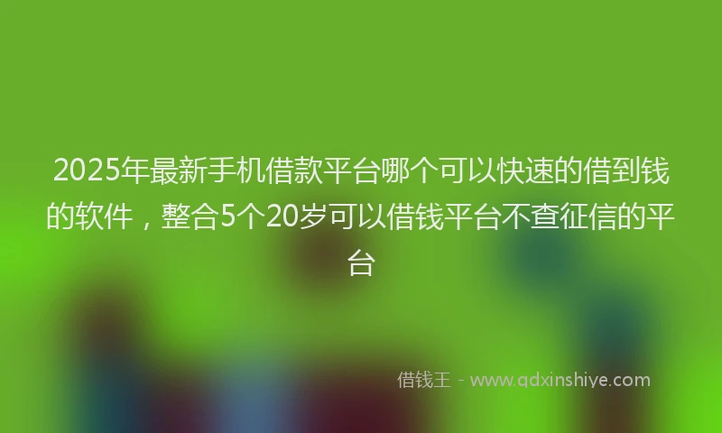2025年最新手机借款平台哪个可以快速的借到钱的软件，整合5个20岁可以借钱平台不查征信的平台
