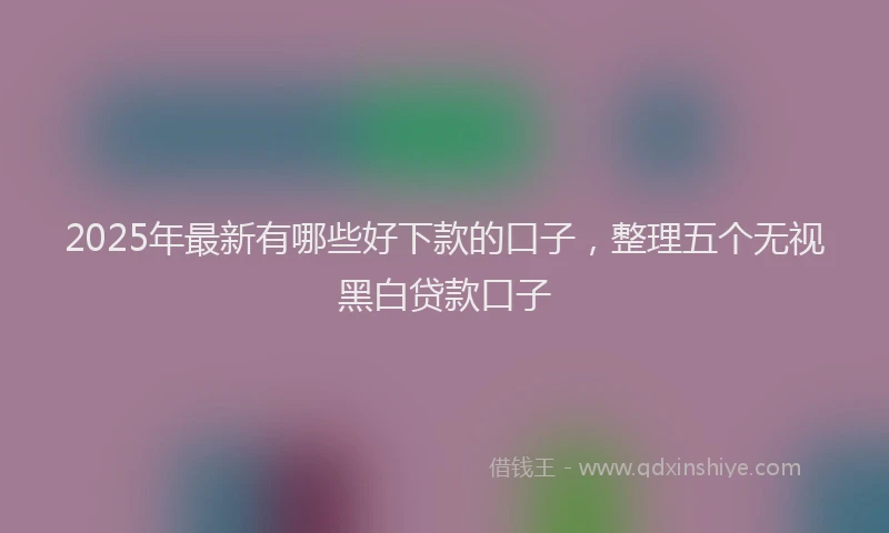 2025年最新有哪些好下款的口子，整理五个无视黑白贷款口子