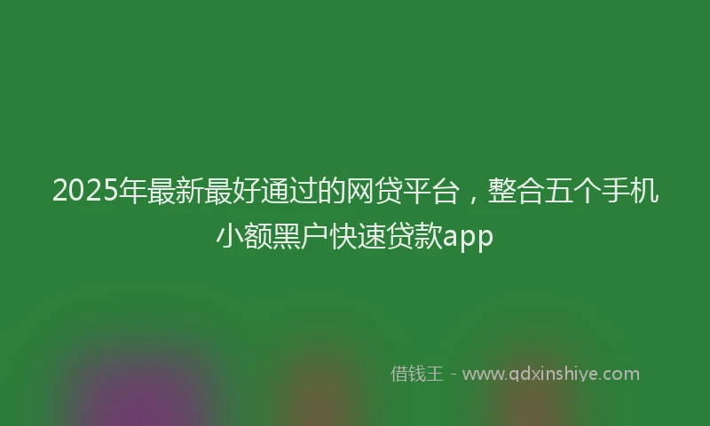 2025年最新最好通过的网贷平台，整合五个手机小额黑户快速贷款app