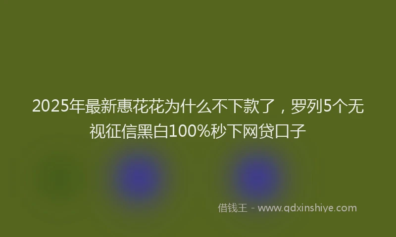 2025年最新惠花花为什么不下款了，罗列5个无视征信黑白100%秒下网贷口子