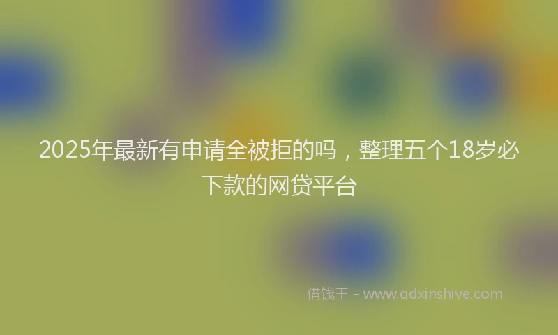 2025年最新有申请全被拒的吗，整理五个18岁必下款的网贷平台