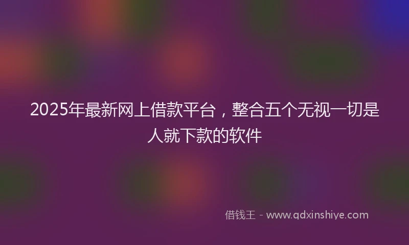 2025年最新网上借款平台,整合五个无视一切是人就下款的软件