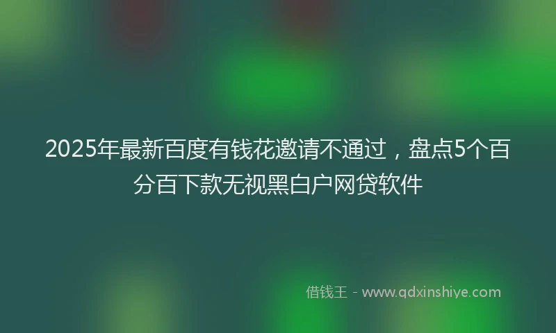 2025年最新百度有钱花邀请不通过，盘点5个百分百下款无视黑白户网贷软件