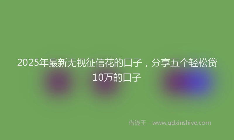 2025年最新无视征信花的口子，分享五个轻松贷10万的口子