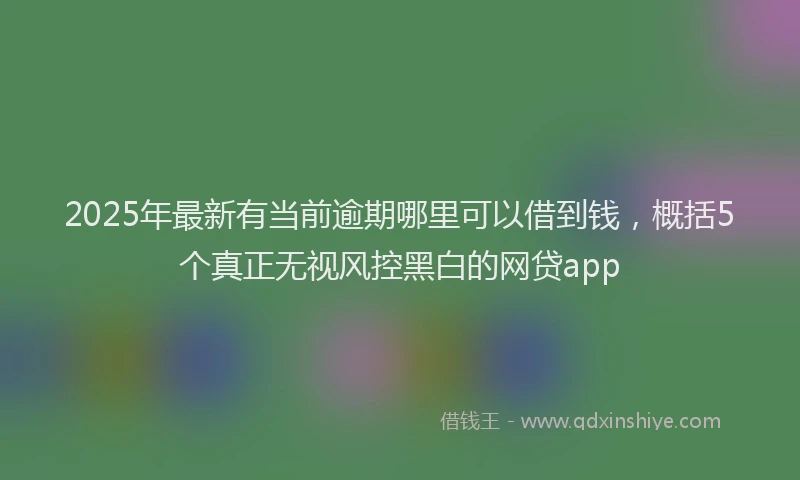 2025年最新有当前逾期哪里可以借到钱，概括5个真正无视风控黑白的网贷app