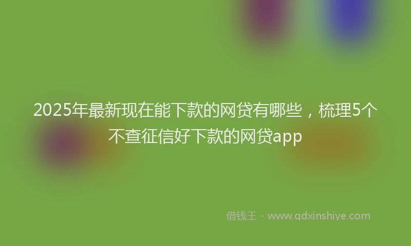 2025年最新现在能下款的网贷有哪些，梳理5个不查征信好下款的网贷app