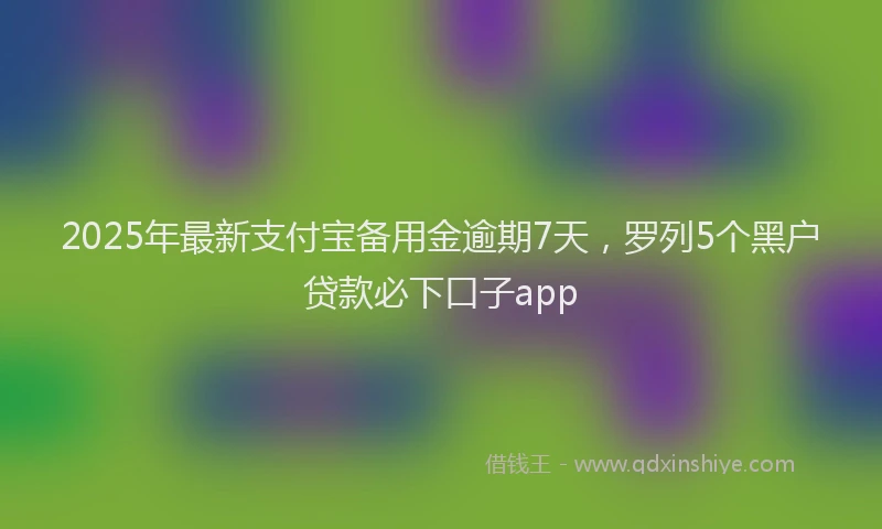 2025年最新支付宝备用金逾期7天，罗列5个黑户贷款必下口子app