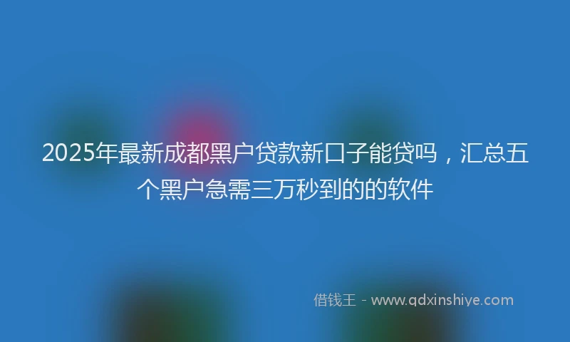 2025年最新成都黑户贷款新口子能贷吗，汇总五个黑户急需三万秒到的的软件