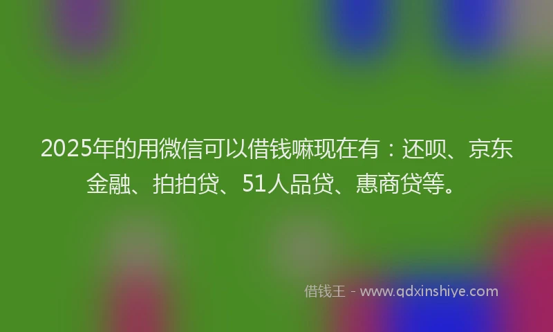 2025年的用微信可以借钱嘛现在有：还呗、京东金融、拍拍贷、51人品贷、惠商贷等。