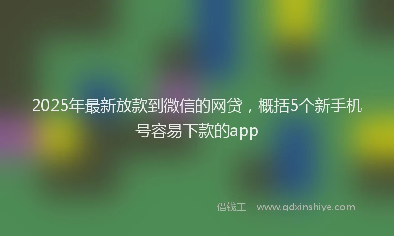 2025年最新放款到微信的网贷，概括5个新手机号容易下款的app