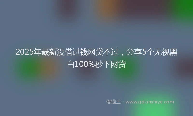 2025年最新没借过钱网贷不过，分享5个无视黑白100%秒下网贷
