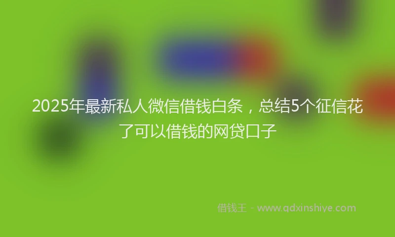 2025年最新私人微信借钱白条，总结5个征信花了可以借钱的网贷口子