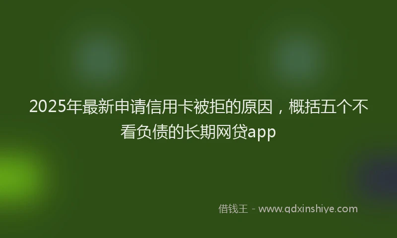 2025年最新申请信用卡被拒的原因，概括五个不看负债的长期网贷app