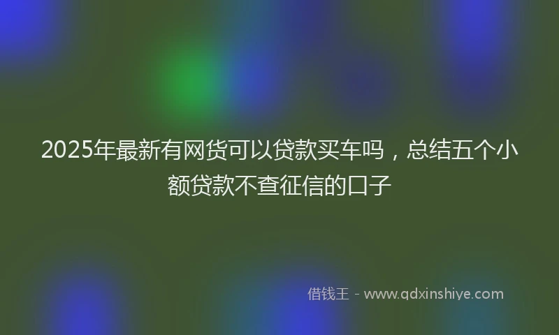 2025年最新有网货可以贷款买车吗，总结五个小额贷款不查征信的口子