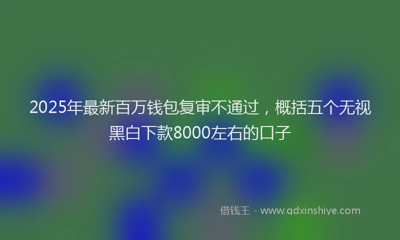 2025年最新百万钱包复审不通过，概括五个无视黑白下款8000左右的口子